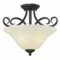 Brightbomb Dunmore Two Light Indoor Semi Flush Ceiling Fixture, Oil Rubbed Bronze with Frosted Glass BR2507968